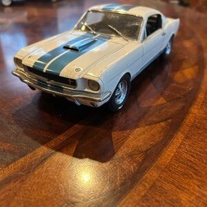 1966 ford mustang Classic Blue and White Toy Car